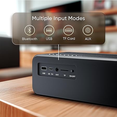 Mivi Fort H30 Portable Bluetooth Speakers Soundbar – [Newly launched] 30W Bluetooth Soundbar, 6 Hours Playtime (Black)