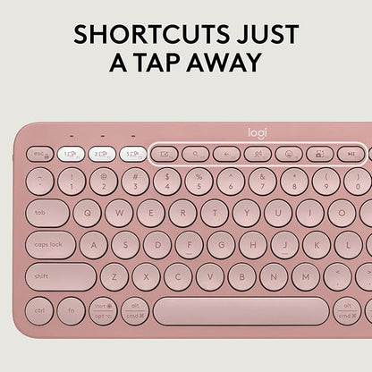 Logitech Pebble 2 Combo, Wireless Keyboard and Mouse, Quiet and Portable, Customisable, Logi Bolt, Bluetooth, Easy-Switch for Windows, macOS, iPadOS, Chrome - Tonal Rose