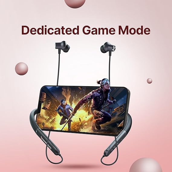 CrossBeats Shuffl ANC Neckband Bluetooth Wireless in Ear Earphones | 14.2mm Drivers| 120Hrs Playtime (Black)