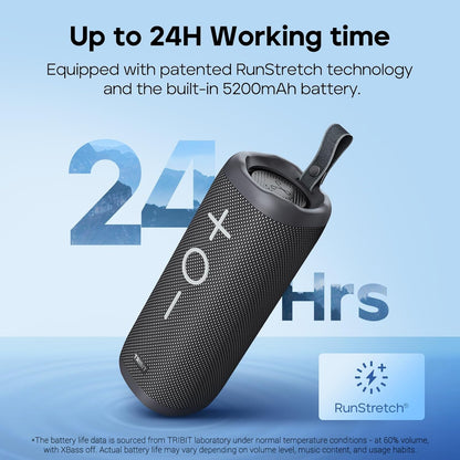 Tribit StormBox 2 Bluetooth Speaker with 34W 360° Surround Sound, XBass Tech, 24H Playtime (Black)