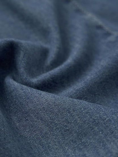 The Souled Store Pull on Denim: Mid Blue Women and Girls Drawstringed Solid Cotton Blend Straight Fit Jeans