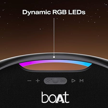 boAt Stone Ignite w/ 90 W RMS Sound, RGB LEDs, EQ Modes, IPX6,BT v5.3,Multi- Compatibility– Aux&USB, Playback time Up to 5 Hours & Type C Charging (Jade Black)