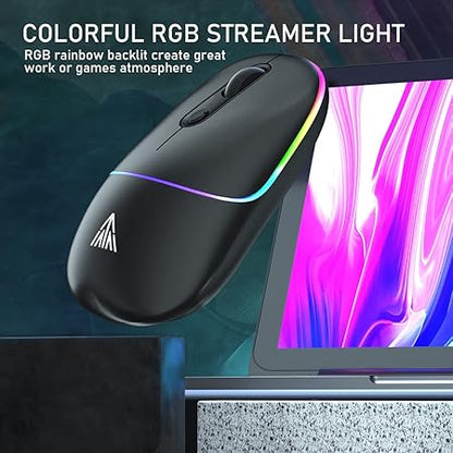 SOLAKAKA 2.4GHz Wireless Mouse, Adjustable 1600 DPI,Rechargeable Wireless Computer Mouse for PC Mac Laptop, Desktop