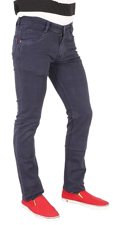 Basilio Cotton Knitted Fabric Stretchable Denim Regular Fit Mid Rise Jeans Pant for Men