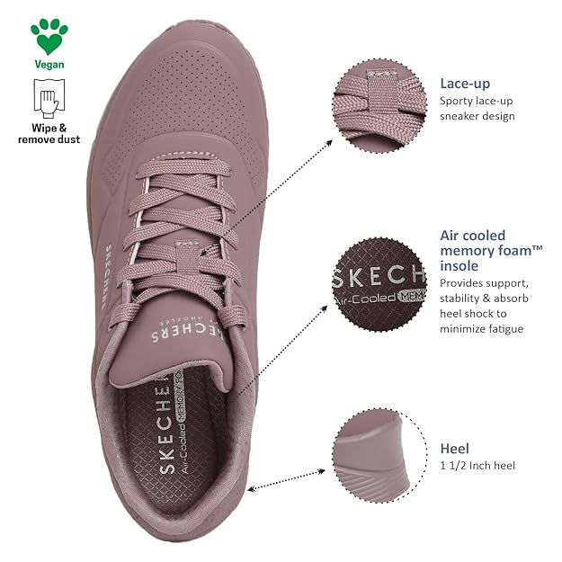 Skechers Women Uno Stand On Air Sneakers (Dark Mauve)