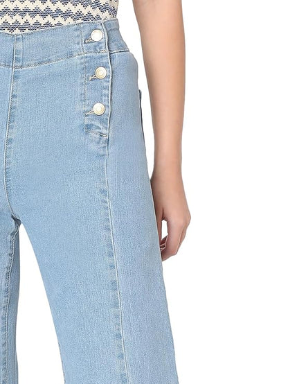 VERO MODA Women Wide Leg High-Rise Stretchable Jeans