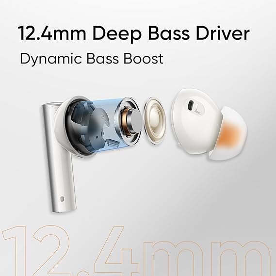 realme Buds Air 6 TWS in Ear Earbuds with 12.4 Mm Deep Bass Driver, 40 Hours Play Time, Fast Charge,50 Db ANC (2 color options)
