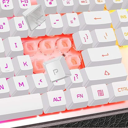 MageGee Gaming Wired Keyboard and Mouse Combo, K1 LED Rainbow Backlit Keyboard with 104 Key Computer PC Gaming Keyboard for PC/Laptop(White)