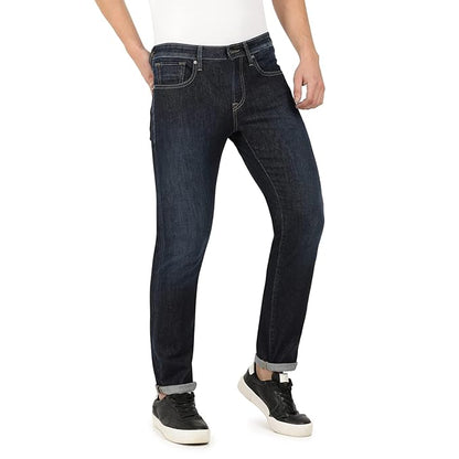 Everblue Men Solid Stretchable Blue Comfort Slim Midrise Jeans