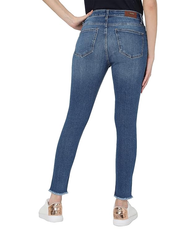 VERO MODA Women Mid Rise Skinny Fit Low Distress Light Fade Jeans