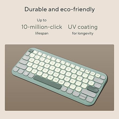 ASUS Marshmallow Kw100 Keyboard, Supports Up to 3 Devices, 1.6Mm Key Travel, Scissor Keys, Compact & Lightweight Keyboard, Bluetooth (Color - Green Tea Latte)