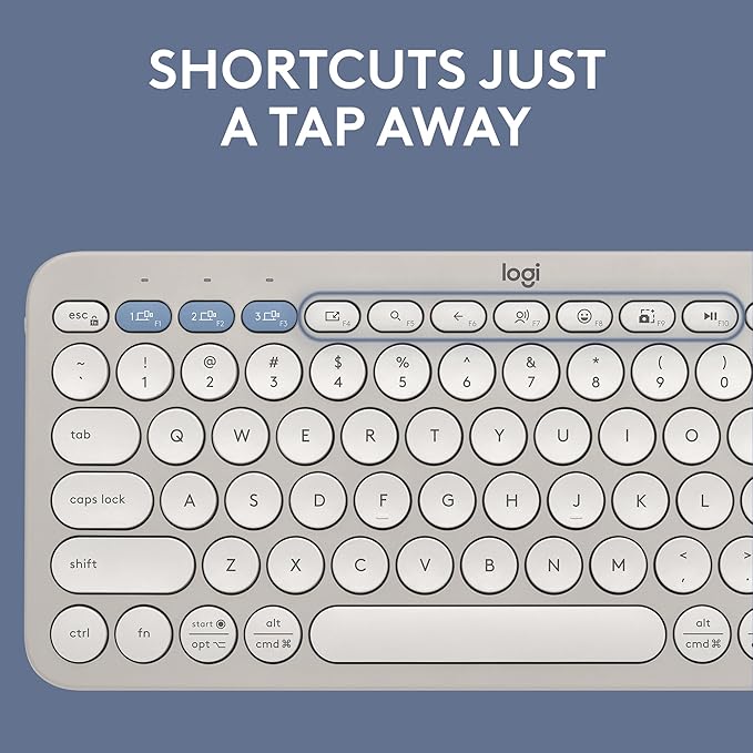 Logitech Pebble 2 Combo, Wireless Keyboard and Mouse, Quiet and Portable, Customisable, Logi Bolt, Bluetooth, Easy-Switch for Windows, macOS, iPadOS, Chrome - Tonal Sand