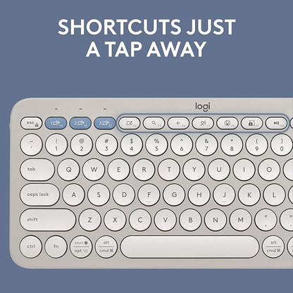 Logitech Pebble 2 Combo, Wireless Keyboard and Mouse, Quiet and Portable, Customisable, Logi Bolt, Bluetooth, Easy-Switch for Windows, macOS, iPadOS, Chrome - Tonal Sand