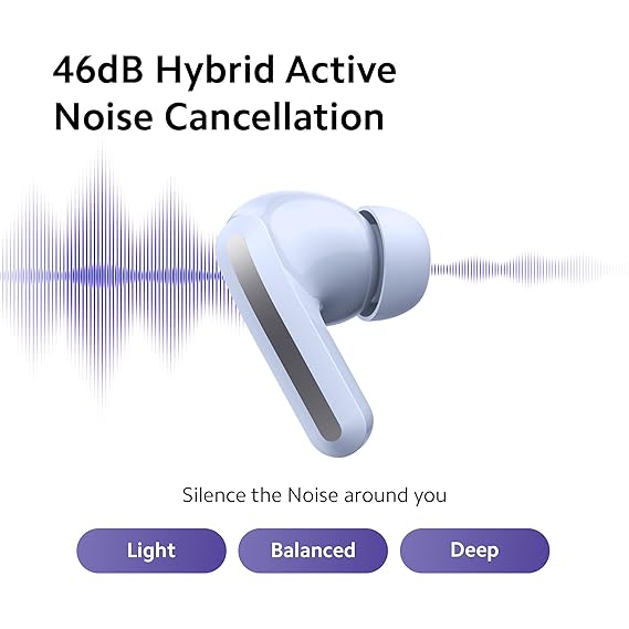 Redmi Buds 5 Bluetooth TWS Earbuds, Up to 46dB Hybrid Noise Cancellation, Up to 38Hrs Playback (3 color options)
