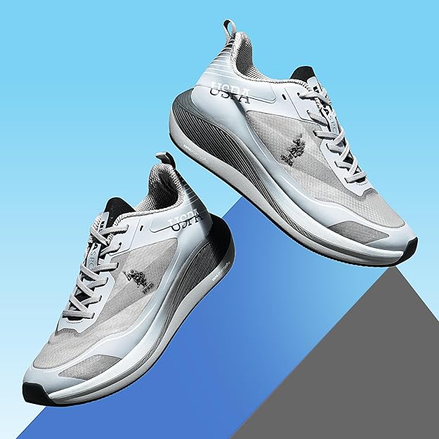 U.S. POLO ASSN. Men Lace Up Running Shoes (GREY)