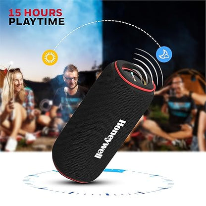 Honeywell Newly Launched Trueno U400 30W 5.3 Bluetooth Speaker, Deep Bass Radiators, 15H Playtime, IPX 6, USB Type-C Port, Built-in Mic & 2 * 78mm Drivers