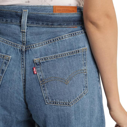 Levi's Women's Mid Rise Belted Baggy Loose Straight Fit Jeans