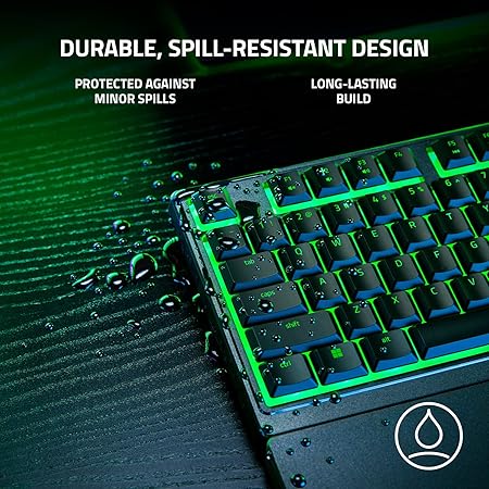 Razer Ornata V3 X Gaming Keyboard: Low-Profile Keys - Silent Membrane Switches - UV-Coated Keycaps - Spill Resistant - Chroma RGB Lighting - Ergonomic Wrist Rest - Classic Black