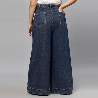 TURNING BLUE Extra Wide High Rise Plus Size Jeans for Women