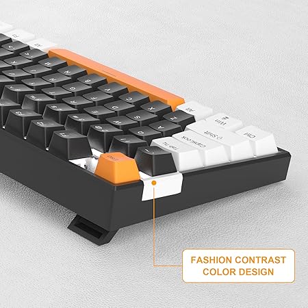 MageGee 75% Mechanical Gaming Keyboard with Brown Switch, LED White Backlit Keyboard, 87 Keys Compact TKL Wired Computer Keyboard for Windows Laptop PC Gamer - Black/White