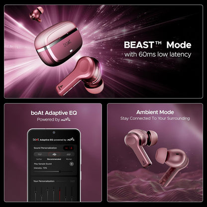 boAt Nirvana Space, 360º Spatial Audio, Active Noise Cancellation (~32dB), 100Hrs Battery, v5.3 Bluetooth Earbuds (5 Color options)