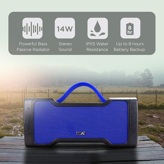 boAt Stone 1000 14W Bluetooth Speaker with 8 Hours Playback, Bluetooth v5.0 & IPX5 (2 color options)