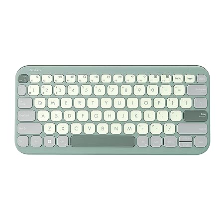 ASUS Marshmallow Kw100 Keyboard, Supports Up to 3 Devices, 1.6Mm Key Travel, Scissor Keys, Compact & Lightweight Keyboard, Bluetooth (Color - Green Tea Latte)