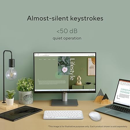 ASUS Marshmallow KW100 Wireless Keyboard – Iridescent White | Silent Scissor Keys, Compact Design, 2-Year Battery Life, Compatible with Windows/Mac/Chrome/iOS/with Dedicated Copilot Key