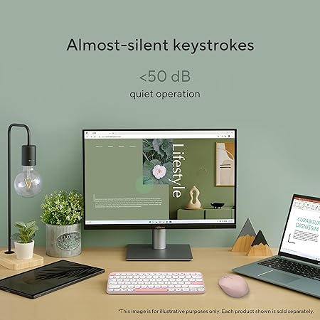 ASUS Marshmallow KW100 Wireless Keyboard – Rose Clay | Silent Scissor Keys, Compact Design, 2-Year Battery Life, Compatible with Windows/Mac/Chrome/iOS/with Dedicated Copilot Key