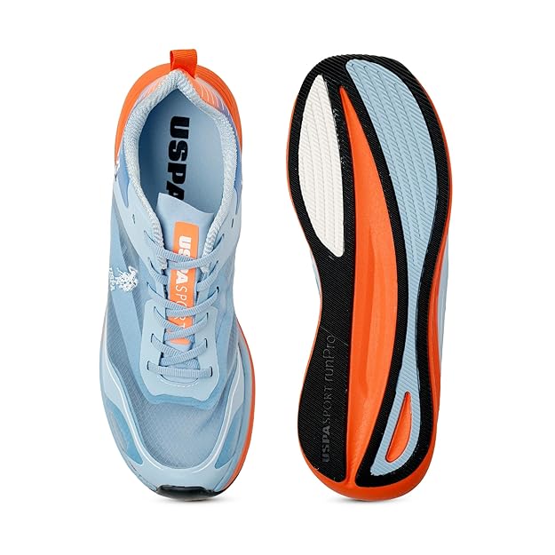 U.S. POLO ASSN. Men Lace Up Running Shoes (BLUE)