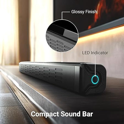 ZEBRONICS 42 Watts Bluetooth Soundbar, 12 Hours Playback, Powerful Dual Drivers, LED Indicator, Type C Charging, BTv5.0, mSD, AUX (Juke BAR 1610, Glossy Black)