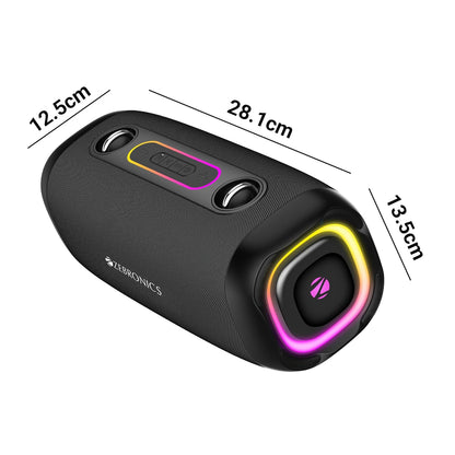 ZEBRONICS Sound Feast 85, Portable Bluetooth Speaker, 20 Watts, Upto 9 Hours Playback, BTv5.3 | TWS | USB, RGB LED, Call Function, Carry Strap (3 color options)