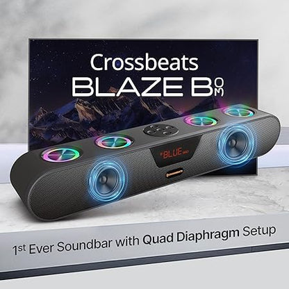 CrossBeats Blaze B30 Bluetooth 30W Soundbar Gaming RGB Light | AUX, BT, SD Card, USB &FM I 8 Hrs Playtime Fast Charge| TWS Pairing