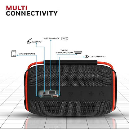 Honeywell Newly Launched Suono P400 15W 5.3 Bluetooth Speaker, Deep Bass Radiators,10H Playtime, IPX 6, Type-C Port (Black)