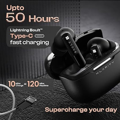 Boult Klarity 3 6-Mic Hybrid ANC (Upto 50dB) in Ear Earbuds, 50H Playtime (2 Color options)