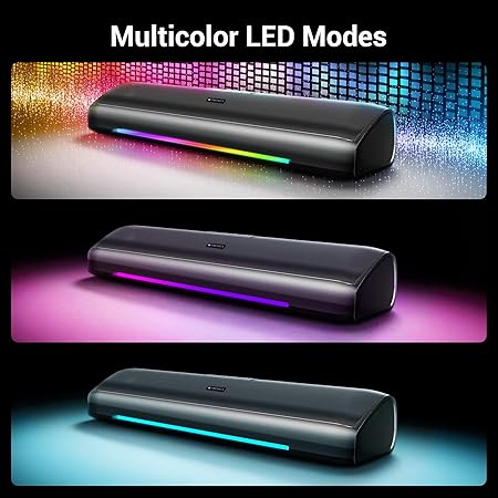 ZEBRONICS VITA BAR 200, Mini Soundbar, 24 Watts, 8* Hours Backup, Supports Bluetooth | USB | AUX (Multicolor LED)