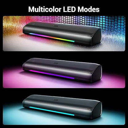 ZEBRONICS VITA BAR 200, Mini Soundbar, 24 Watts, 8* Hours Backup, Supports Bluetooth | USB | AUX (Multicolor LED)