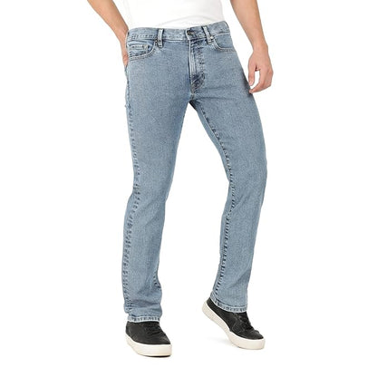 Everblue Men Solid Stretchable Blue Regular Fit Midrise Jeans