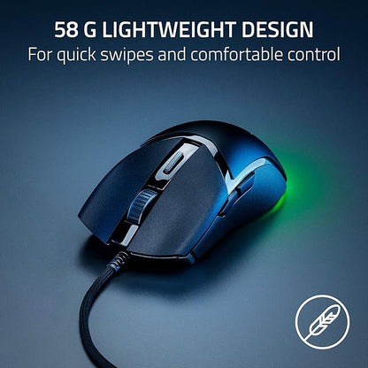 Razer Cobra Wired Gaming Mouse: 58g Lightweight Design - Gen-3 Optical Switches - Chroma RGB Lighting with Underglow - Precise 8500 DPI Optical Sensor - 1 - Speedflex Cable - Black
