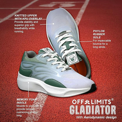 OFF LIMITS Men's Gladiator Lightweight Breathable Comfortable Running Shoes for Men with Shock-Absorption Technology, Sports Fashion Walking Hiking Sneakers for Mens Casual Workout Footwear